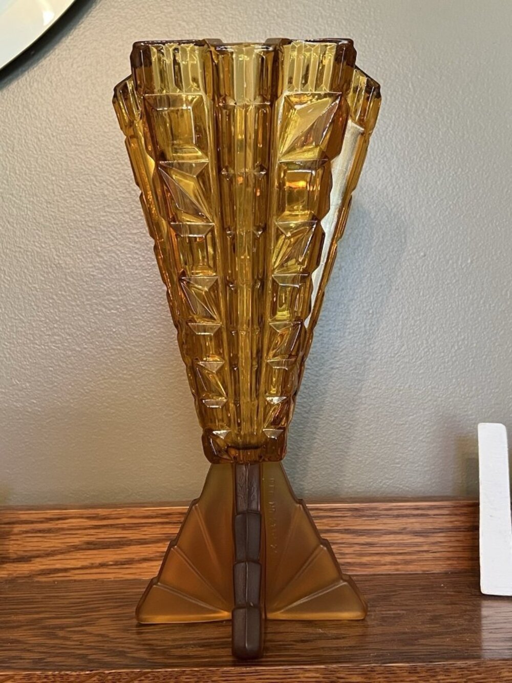 1930s Art Deco Amber Rocket Vase TCHECO SLOVAQUIE EUC No Flaws! Gorgeous 10"